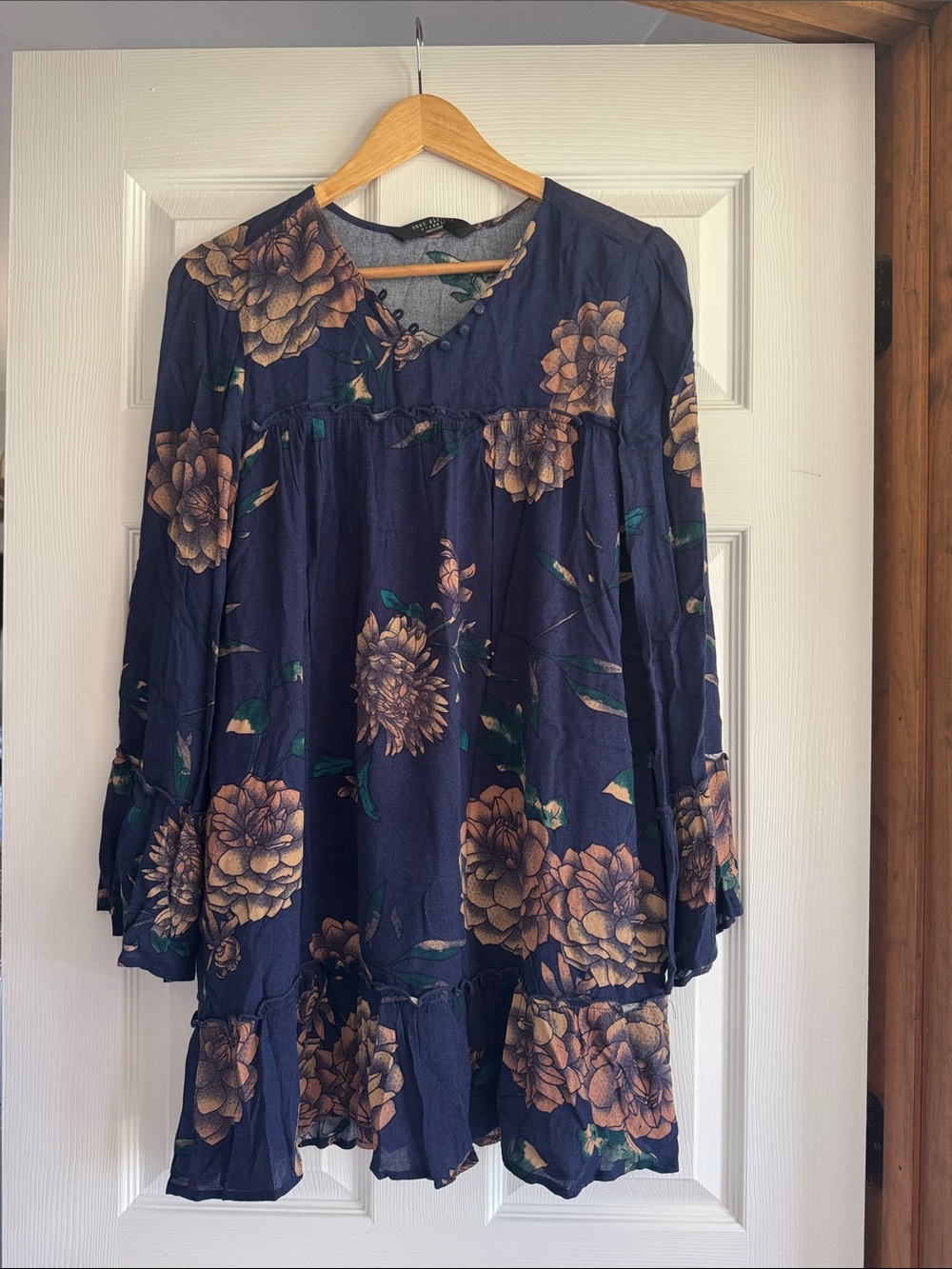 knot sisters Navy Floral Mini Dress